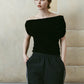 sheer velour top/black