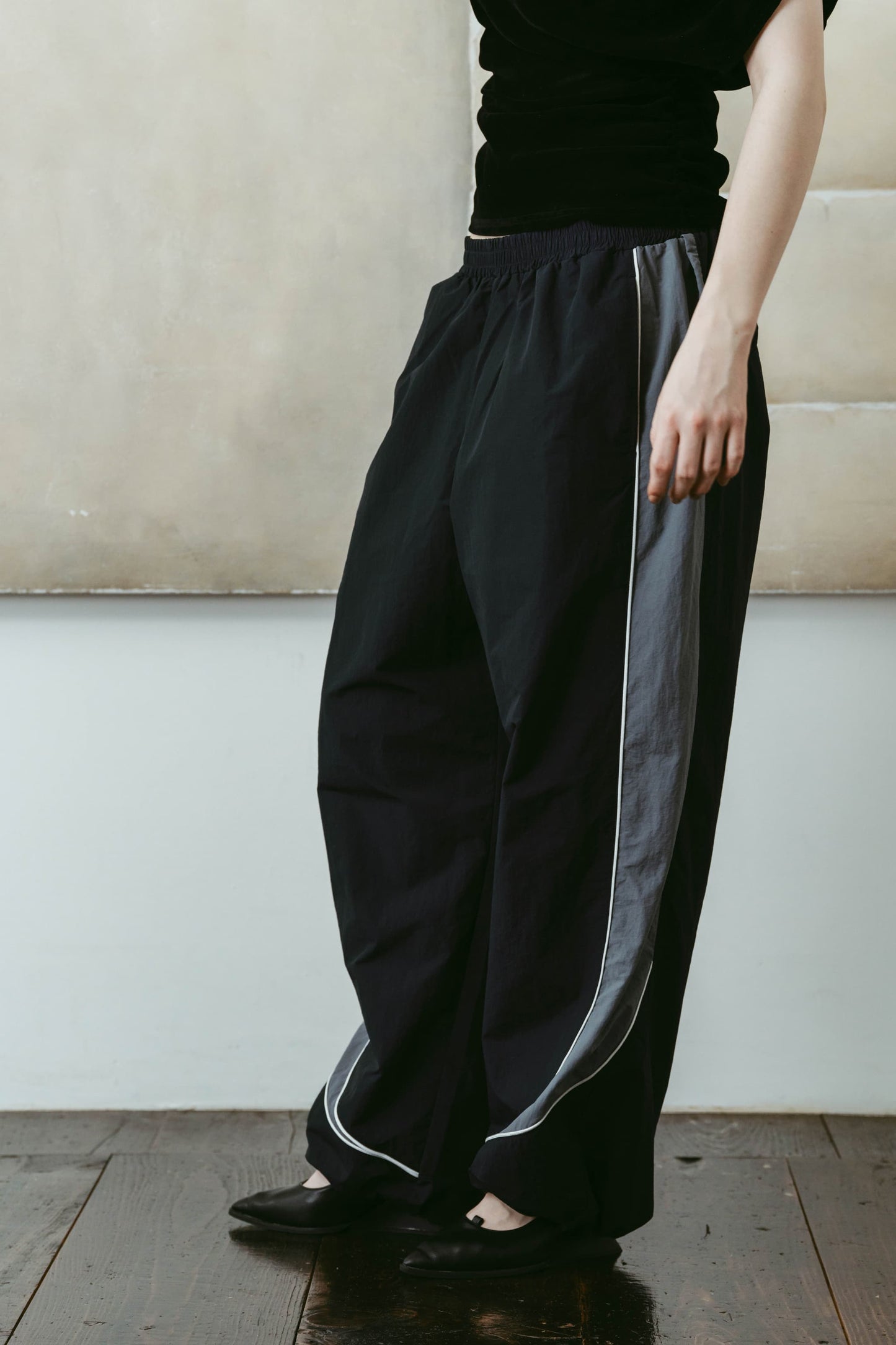 nylon easy pants(unisex)/navy