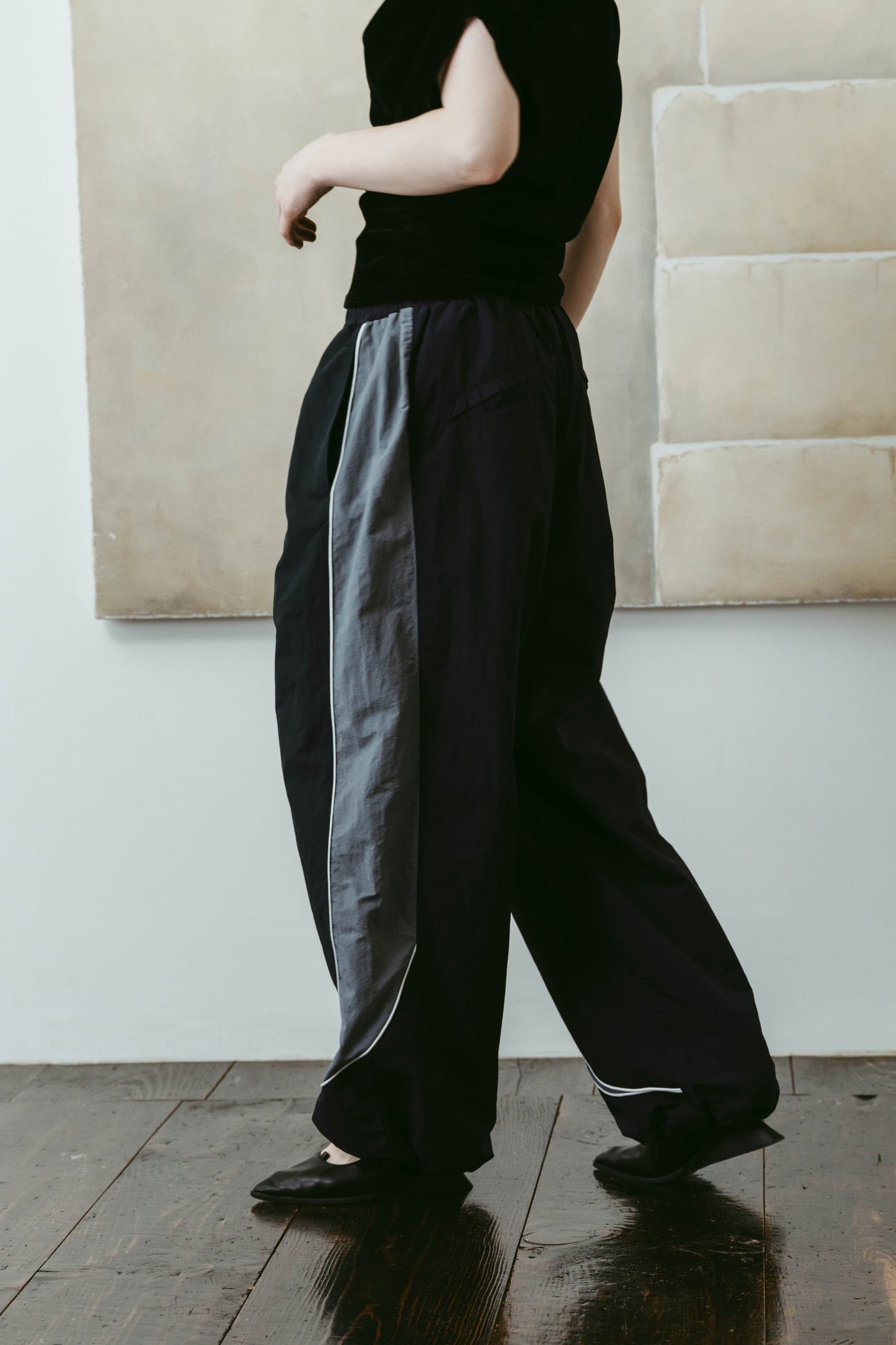 nylon easy pants(unisex)/navy