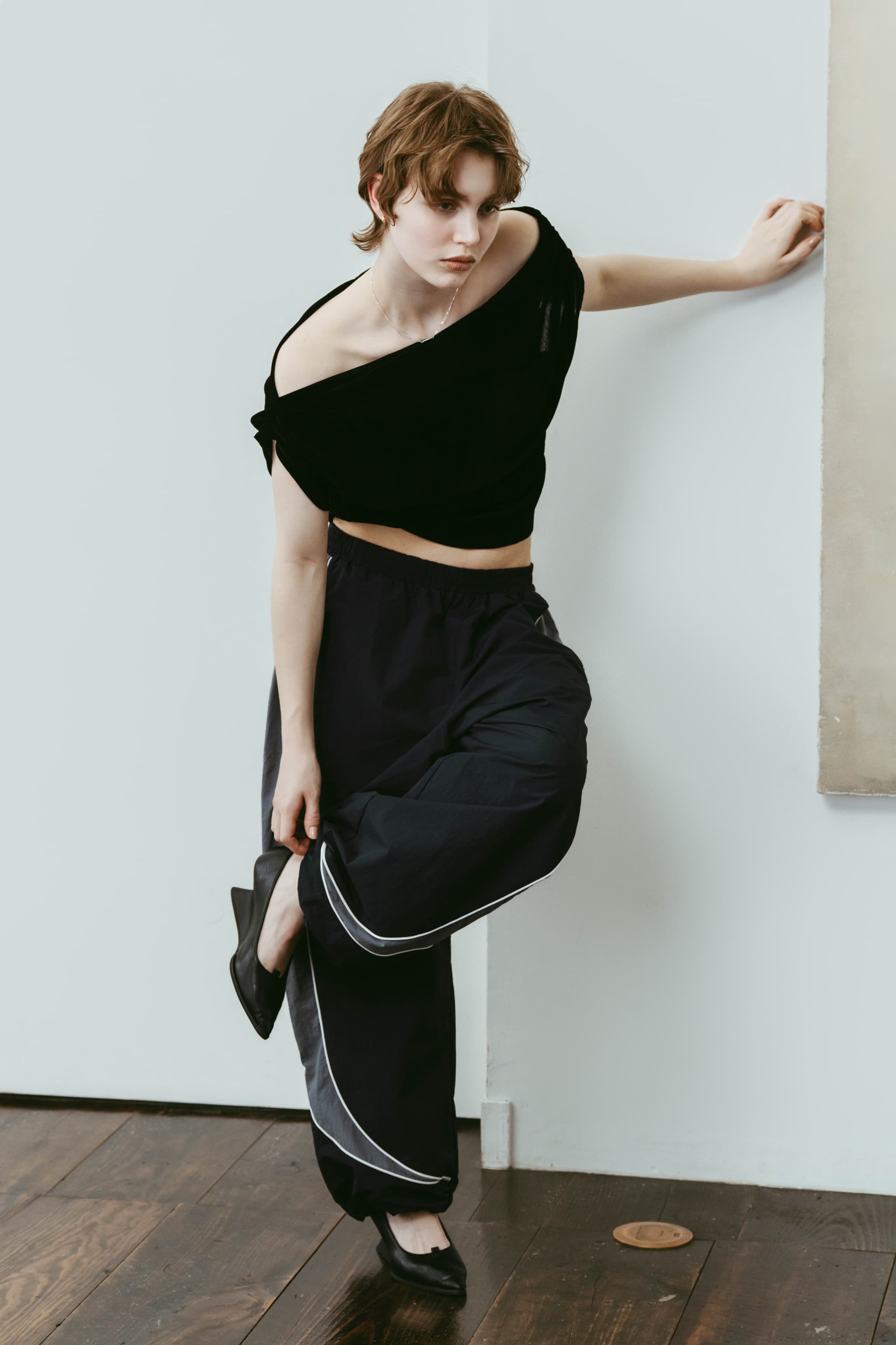 nylon easy pants(unisex)/navy | KNUTH MARF