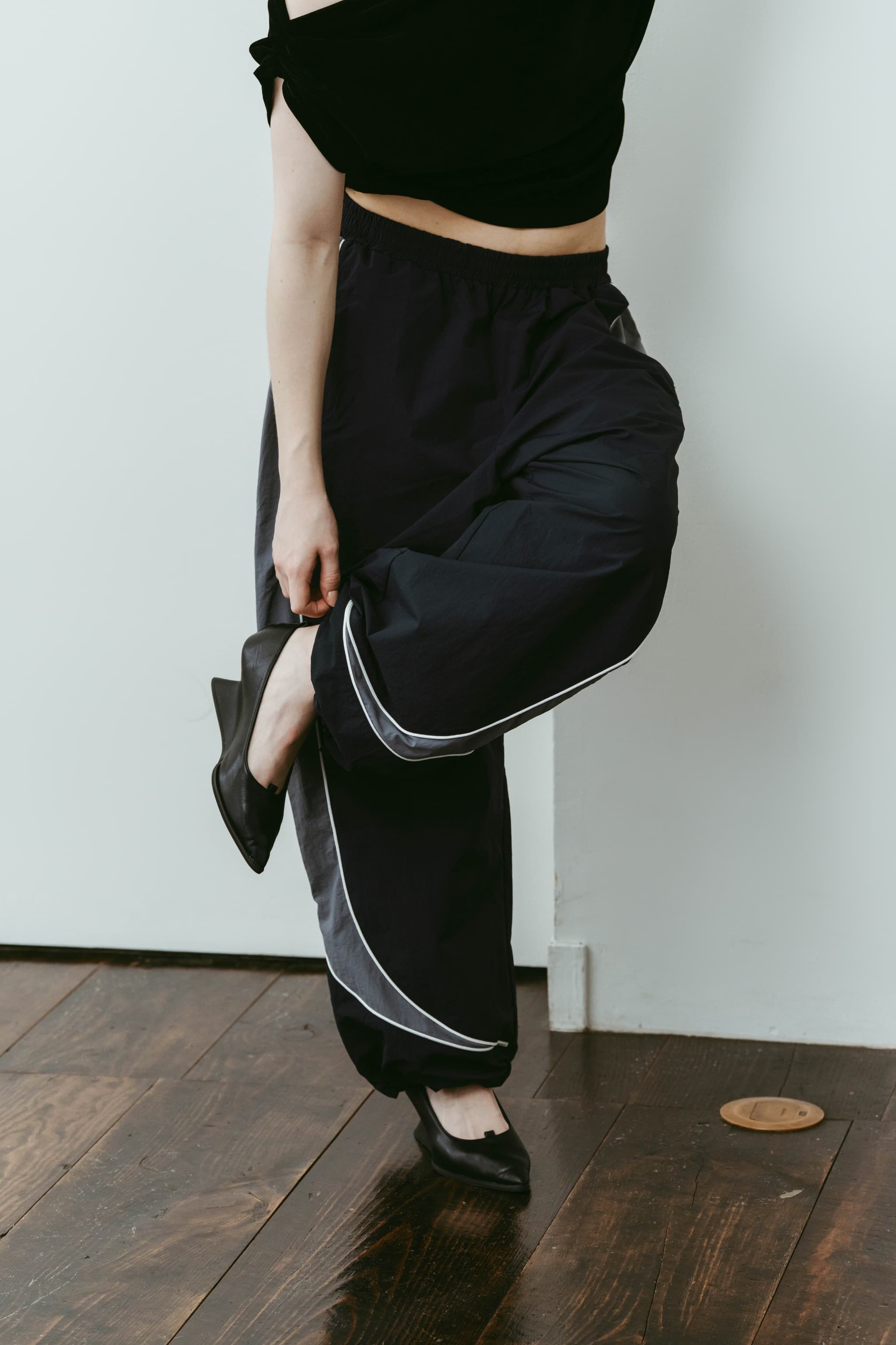nylon easy pants(unisex)/navy | KNUTH MARF