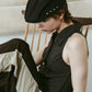 studded hunting cap/black