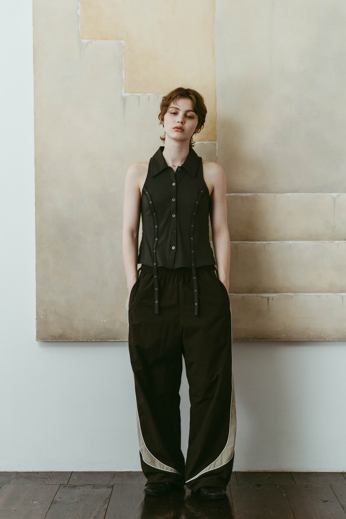 american armhole compact shirt/darkgreen