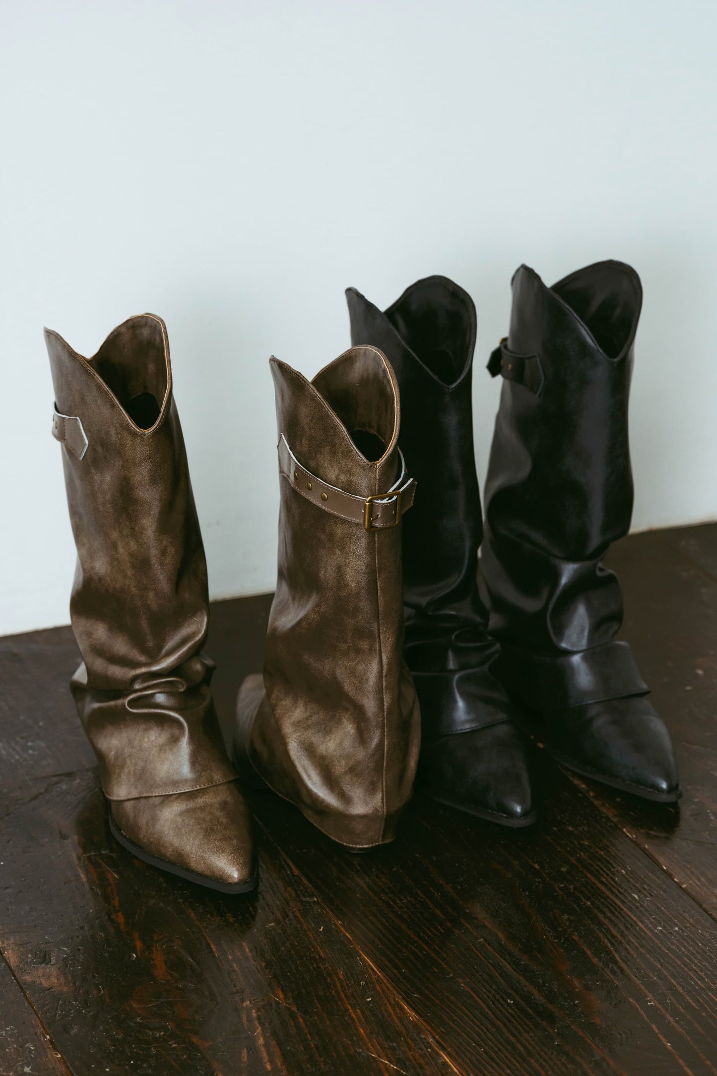 western belted boots/2color