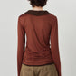 u-neck slim top/orange