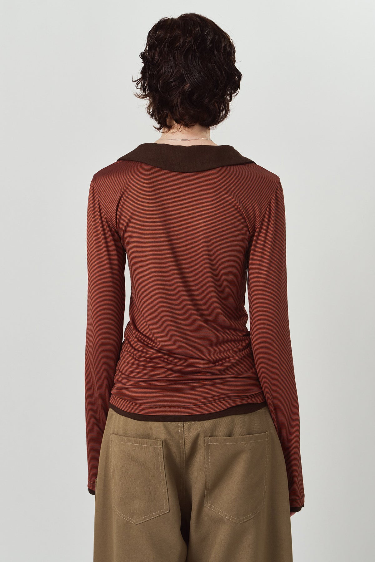 u-neck slim top/orange