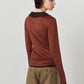 u-neck slim top/orange