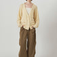 gold button trad cardigan/cream