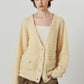 gold button trad cardigan/cream
