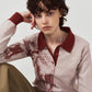 jacquard polo knit/red