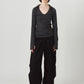 u-neck slim top/charcoal
