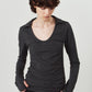 u-neck slim top/charcoal