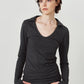 u-neck slim top/charcoal