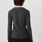 u-neck slim top/charcoal