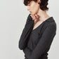 u-neck slim top/charcoal