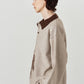 reversible jacquard polo knit(unisex)/brown
