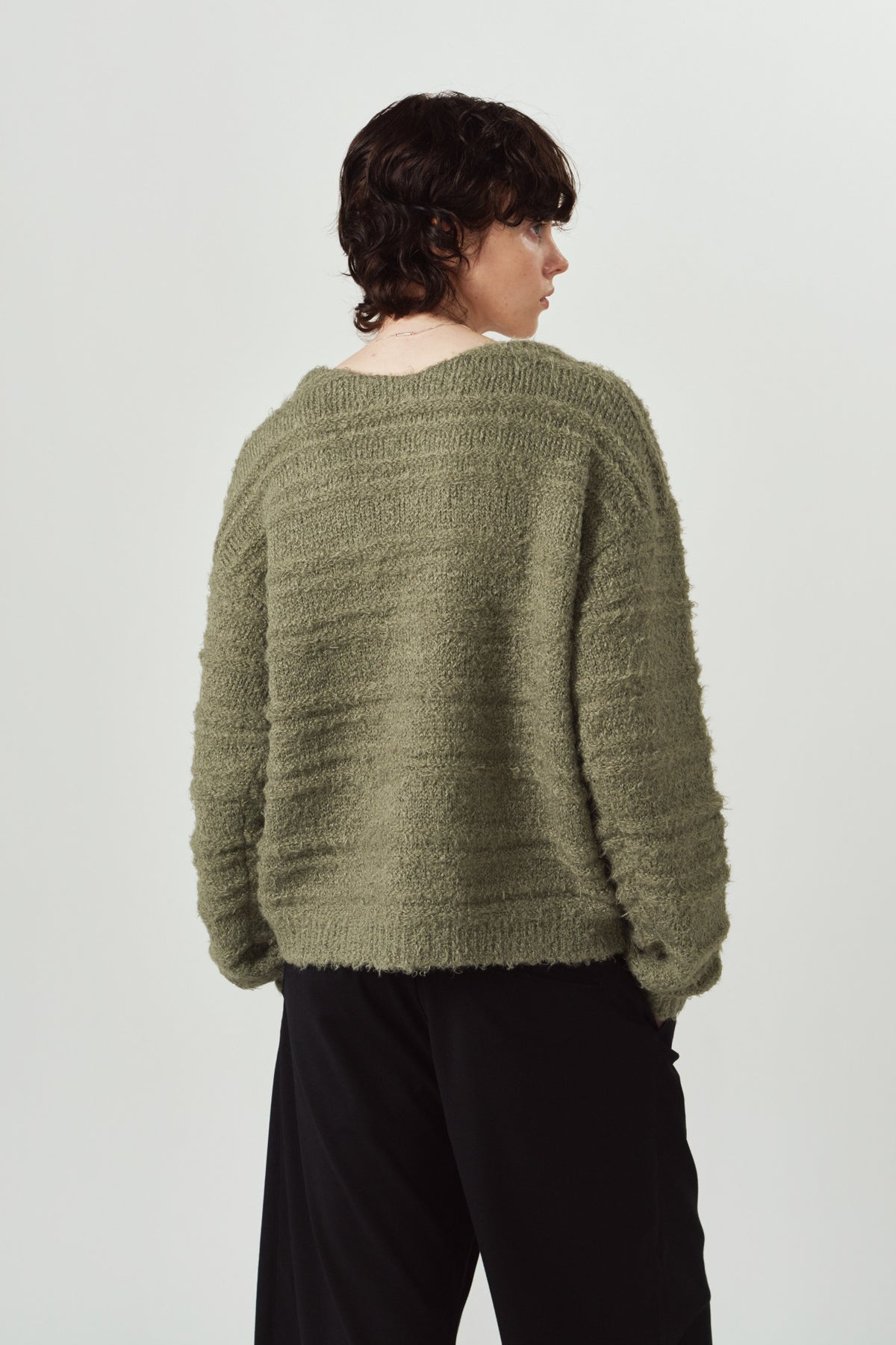 gold button trad cardigan/khaki