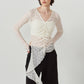 lace gathered top/white