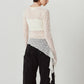 lace gathered top/white