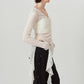 lace gathered top/white