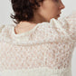 lace gathered top/white