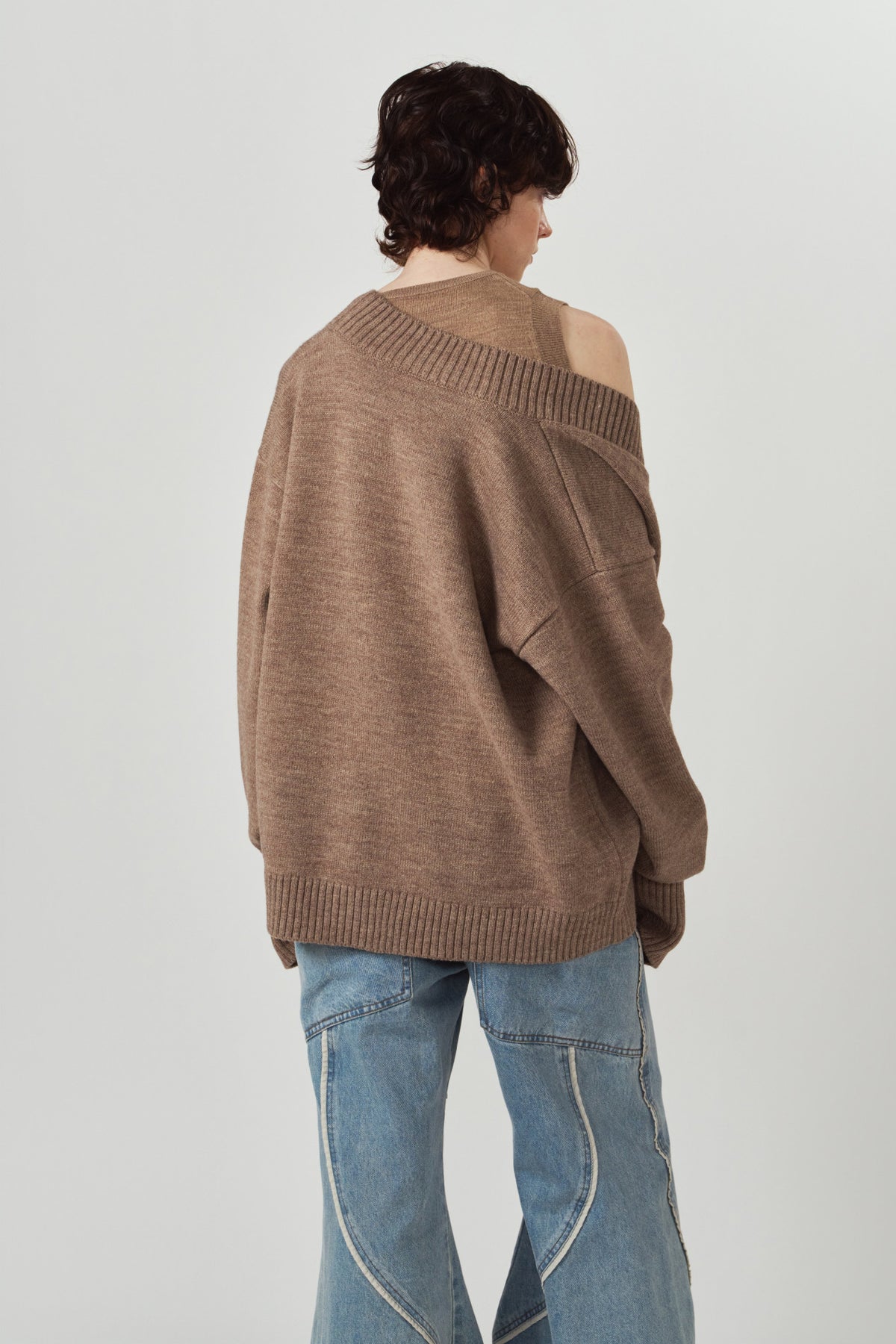 2-piece cardigan/brown