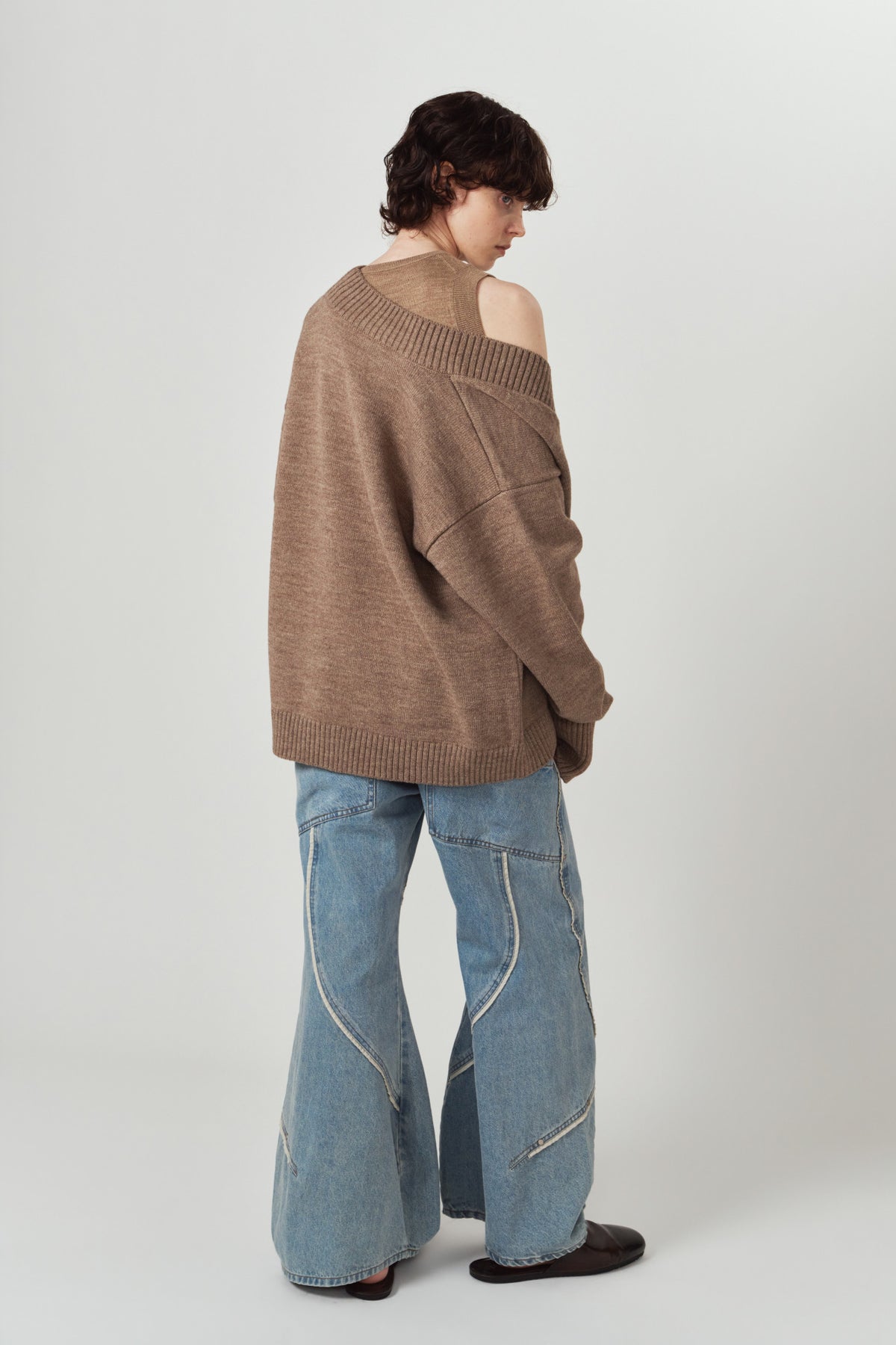 2-piece cardigan/brown