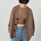 2-piece cardigan/brown
