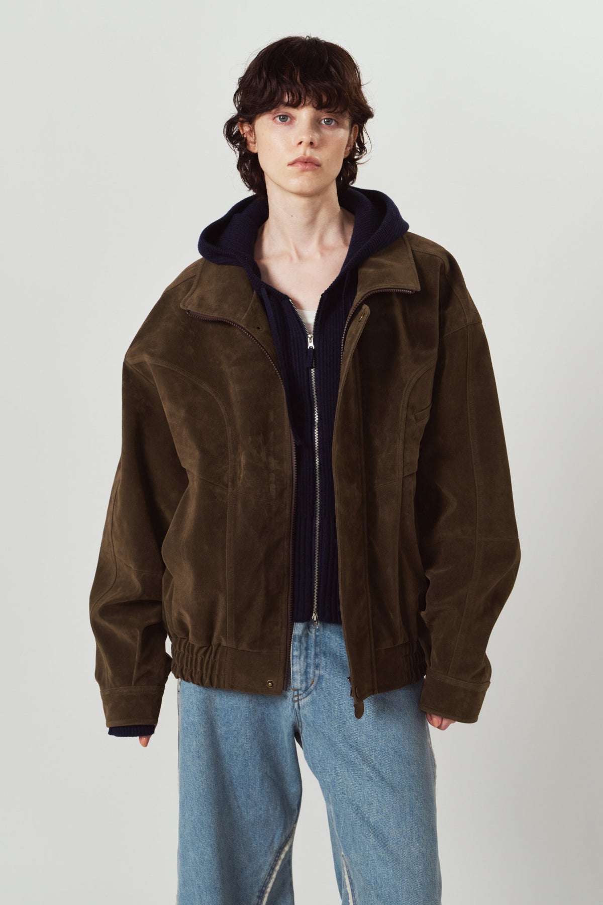 suede blouson(unisex)/brown