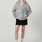 studded hoodie top/gray