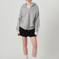 studded hoodie top/gray