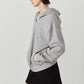 studded hoodie top/gray
