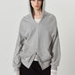 studded hoodie top/gray