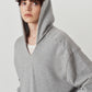 studded hoodie top/gray