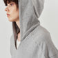 studded hoodie top/gray