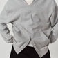 studded hoodie top/gray