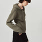 hooded knit parka/gray