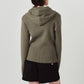 hooded knit parka/gray