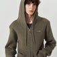 hooded knit parka/gray