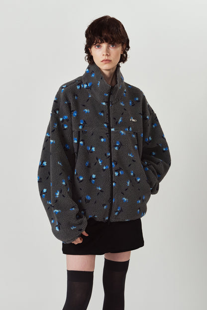 flower boa fleece(unisex)/gray