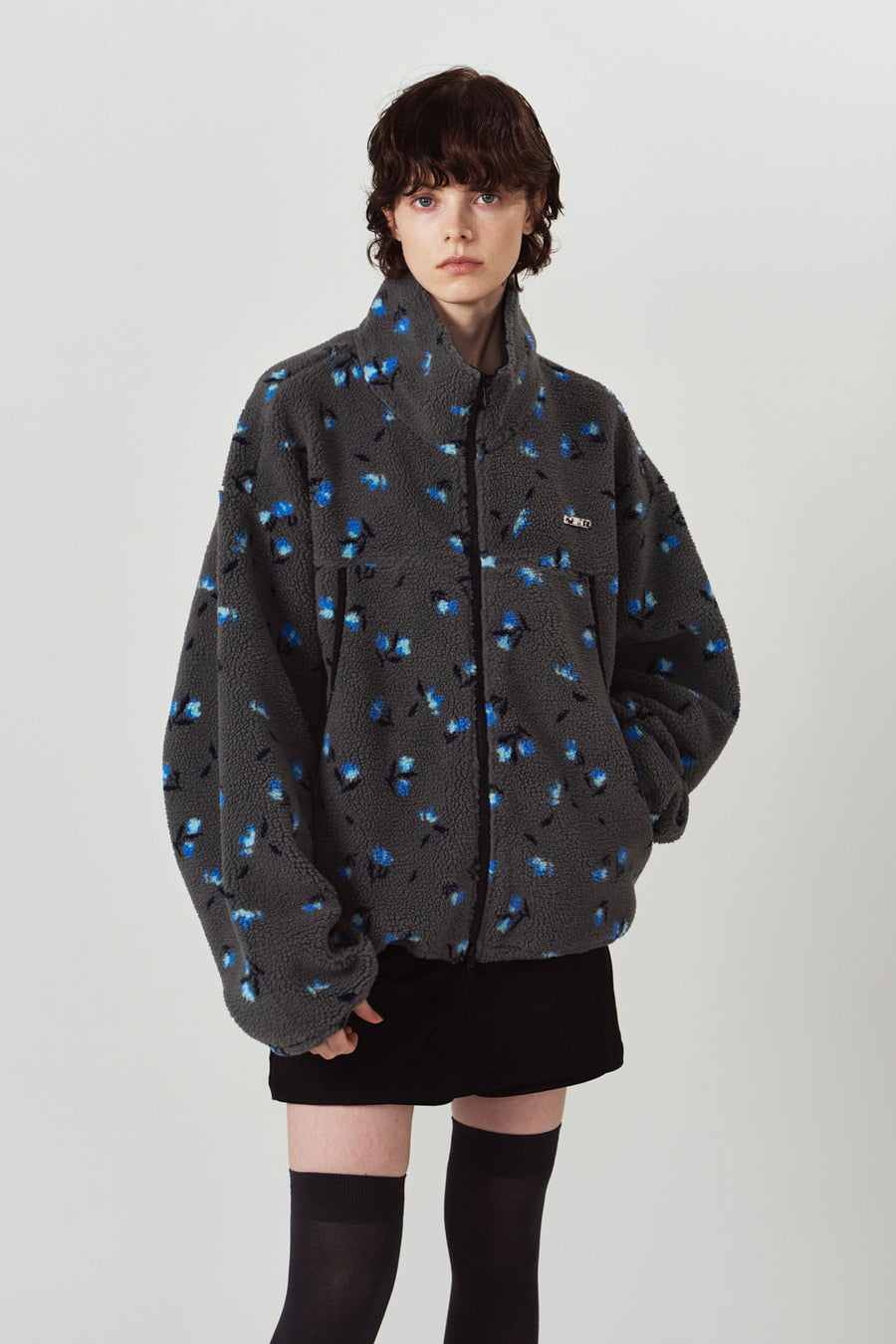 flower boa fleece(unisex)/gray