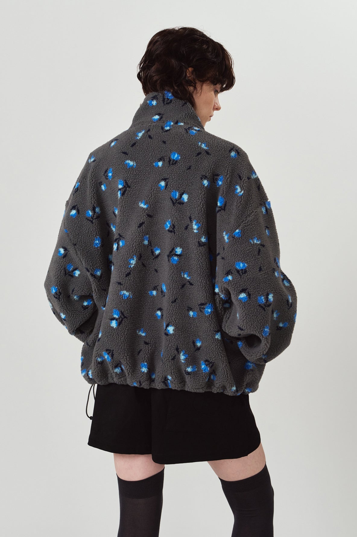 flower boa fleece(unisex)/gray