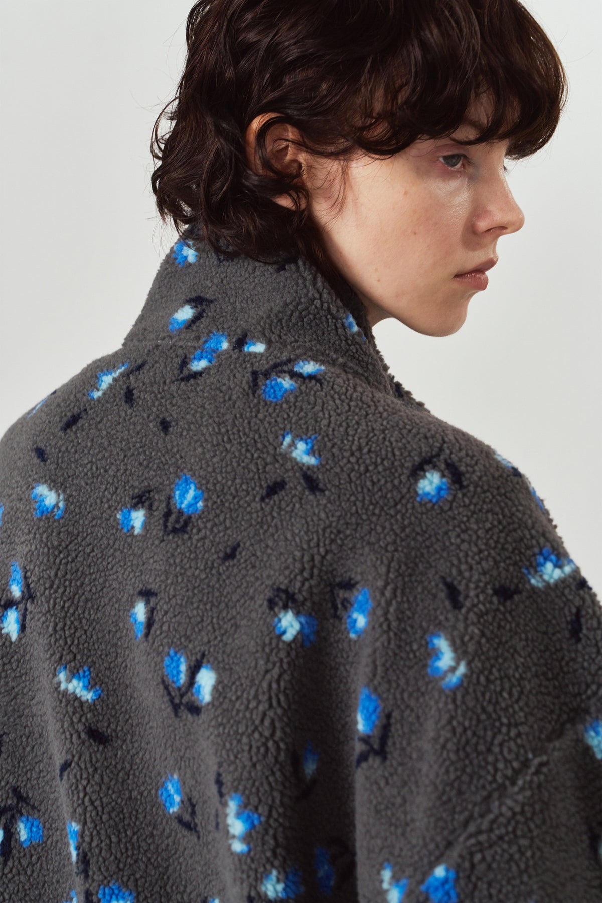 flower boa fleece(unisex)/gray