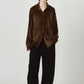 2way velour shirt/brown