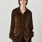 2way velour shirt/brown