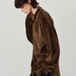 2way velour shirt/brown