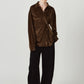 2way velour shirt/brown