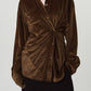 2way velour shirt/brown