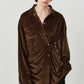 2way velour shirt/brown