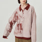 reversible jacquard polo knit(unisex)/red